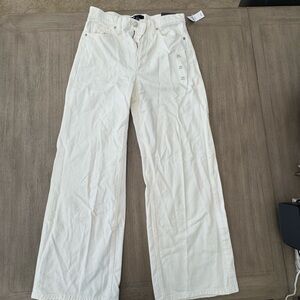 GAP Cream Wide-Leg Pants
